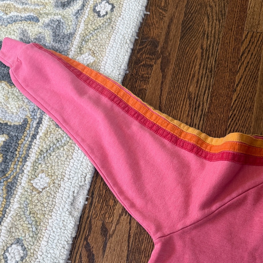 Aviator Nation XS Lightning Crop Sweatshirt with Contrast Stripe - Picture 3 of 10